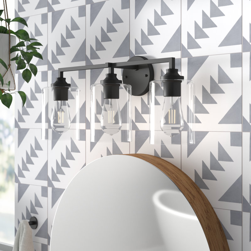 Éclairage pour meuble-lavabo à intensité variable Corine, Noir, H 10 po x l 33 po x P 33 po, 4 lumières