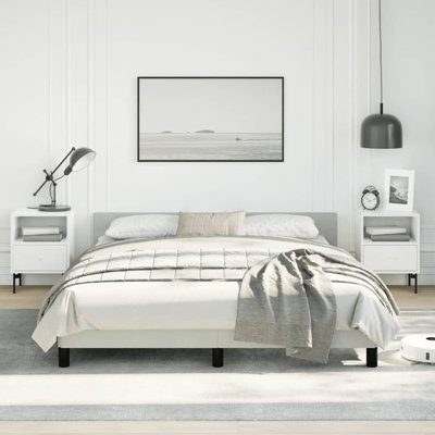 Maecie vidaXL Velvet Platform Bed Frame, No Box Spring Needed/No Mattress 