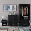 Maybery 3 Piece Bedroom Set (1 Drawer Bedside Chest, 5 Drawer Chest, 2 Door 2 Drawer Wardrobe), (4)-2035480208