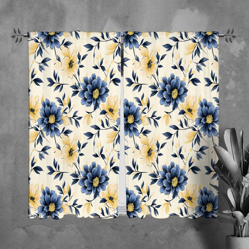 Rideaux à motif floral - 6121, L 40 po x L 61 po