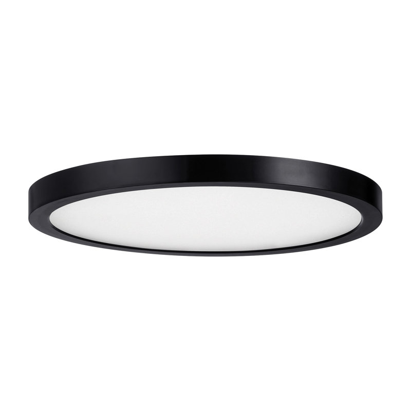 Plafonnier encastré Raed, H 0,9 po x l 12 po x P 12 po, Noir