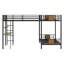 Lit superposé en L avec lit mezzanine avec bureau et tablette