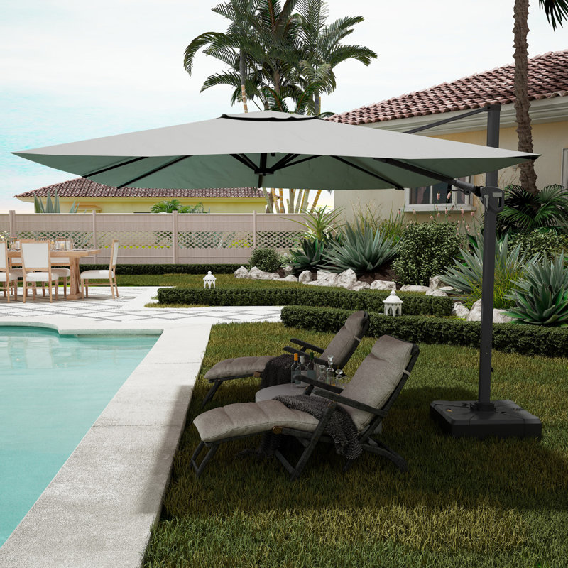 11FT Square Cantilever Patio Umbrella(Without Umbrella Base), Beige