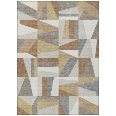 Machine Washable Indoor/Outdoor Chantille ACN2327 Geometric Rug