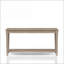 Table basse transitionnelle à finition sable avec tiroirs de rangement et tablette de salon