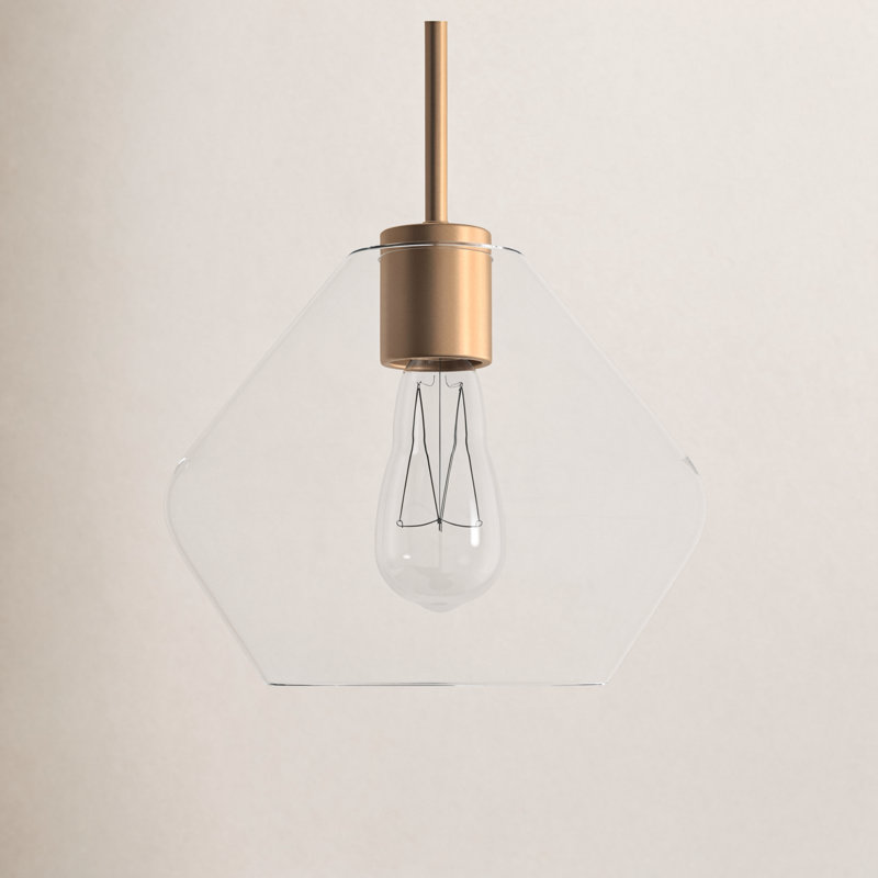 Luminaire suspendu géométrique 1 lumière Rooks, Laiton satiné