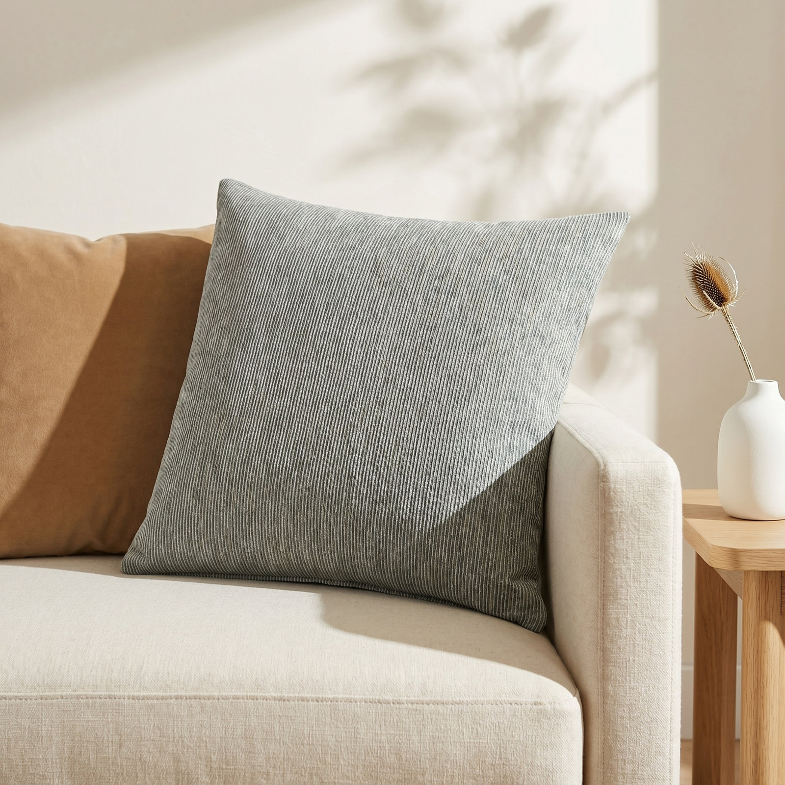 Barnaby Throw Pillow, Feather, 20" x 20", Azure