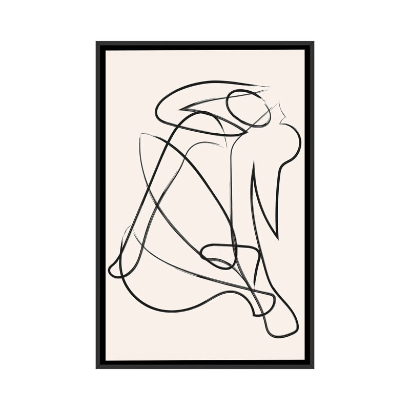 « Déconstruit silhouette Natural » par Mambo art studio-impression, Pas de tapis, Toile avec cadre noir
