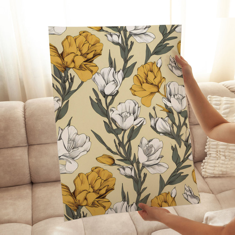 Motif floral botanique II, H 7 po x l 5 po
