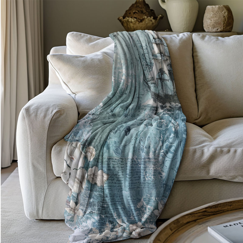 Heritage Heritage Girl - 1 pièce Sherpa Premium, Lit simple, Bleu sarcelle / blanc
