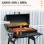 Fumoir d'extérieur au charbon portatif en acier 30 "avec tablette de rangement et roulettes pour barbecue