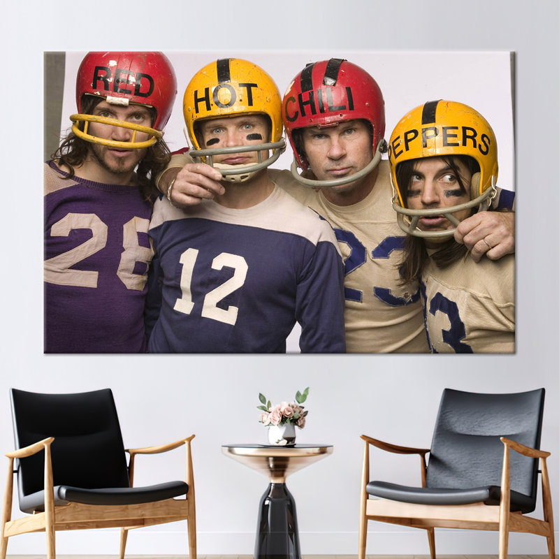 Illustration de casque Hot Chili Peppers, Ne s’applique pas, H 43 po x l 63 po, Toile tendue