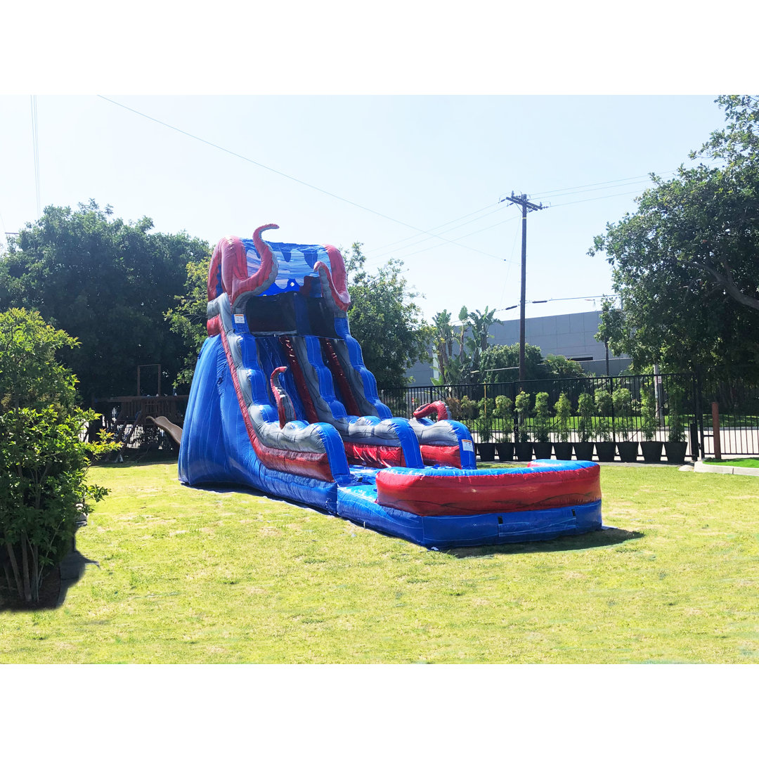 JumpOrange 19 FT Ocean Battle Commercial Grade Water Slide with Pool (with Blower) JumpOrange