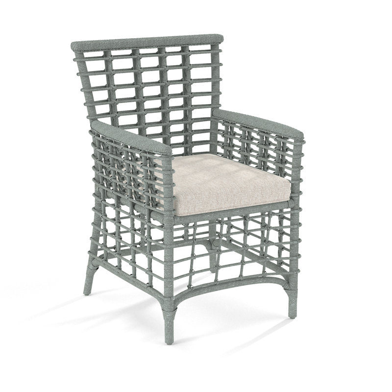 Luca Dining Armchair, Snow Crypton Performance, Nickel