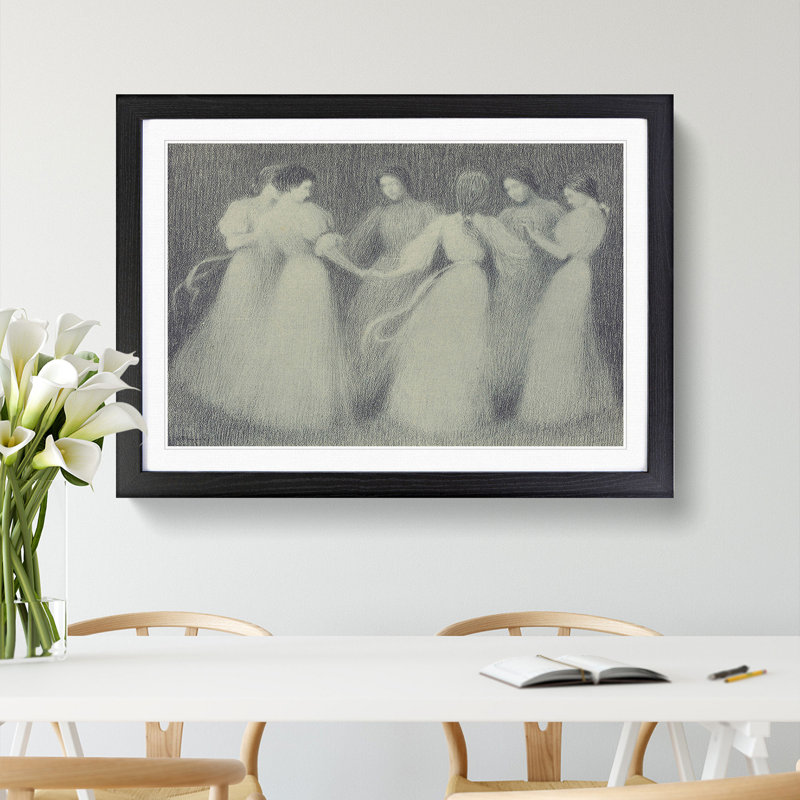 La Ronde by Henri Le Sidaner - Picture Frame Painting, 27cm H x 36cm W x 2cm D, Black Framed