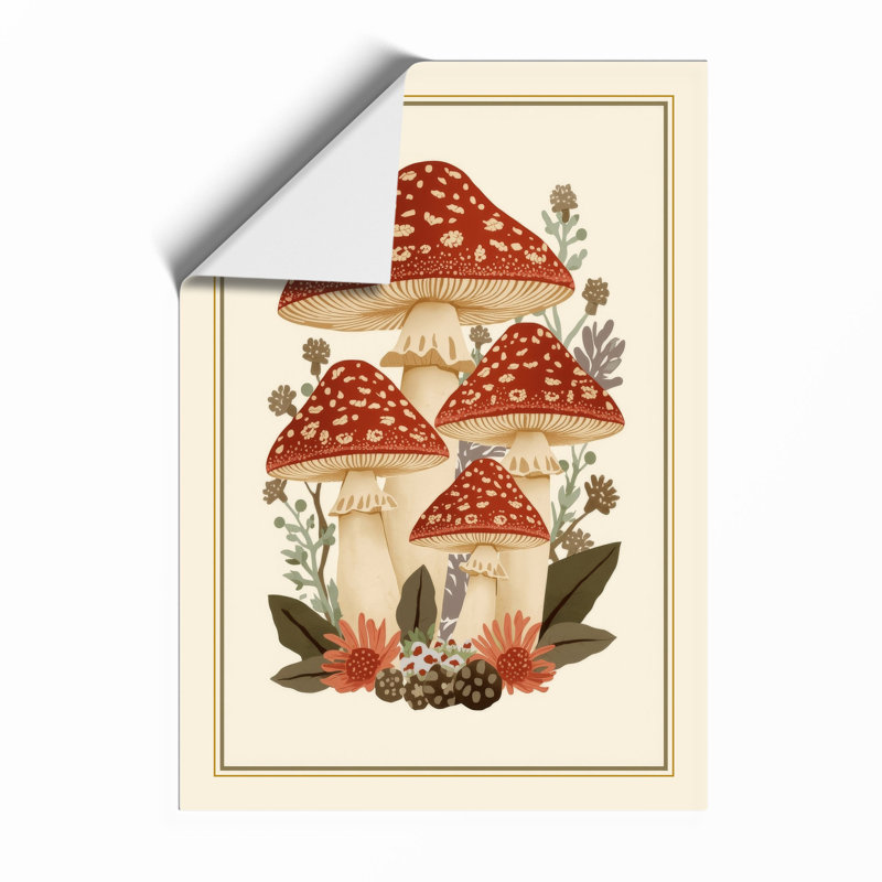 Spotted Mushrooms Botanical - Framed Print, A1 - 84.1 x 59.4 cm, Unframed