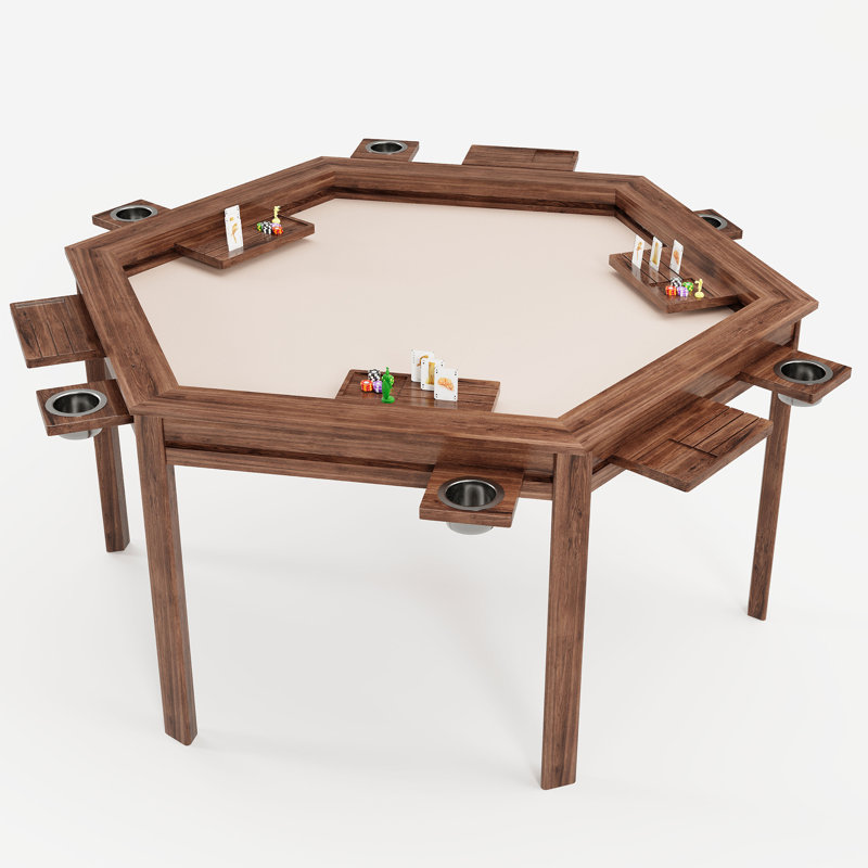 Table de jeu hexagonale à 6 joueurs de 59 po de largeur pour les jeux de société, le poker et les jeux de rôle