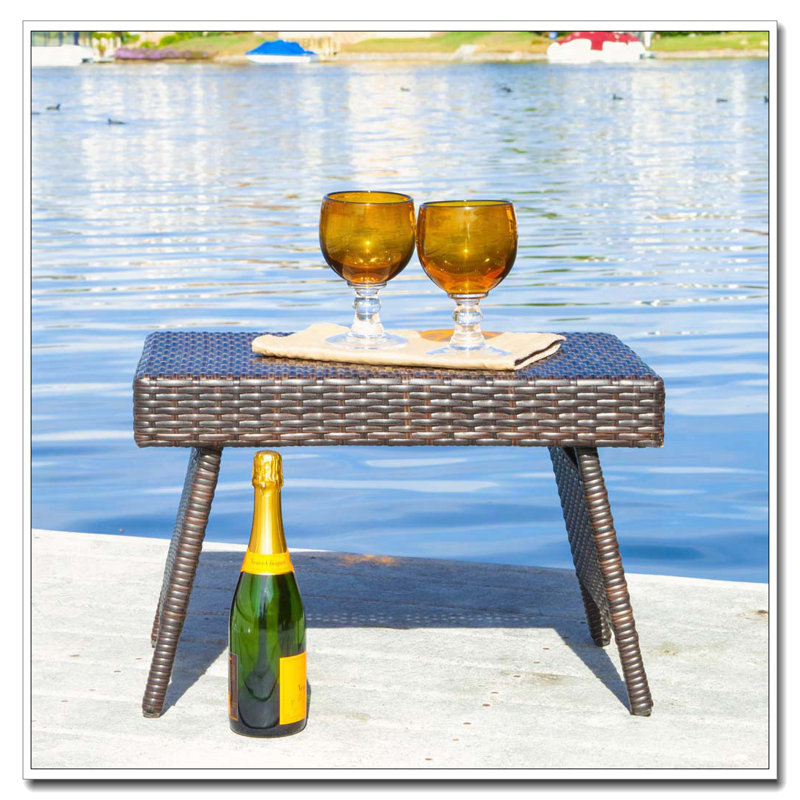 Table d'appoint de patio, Brun multi