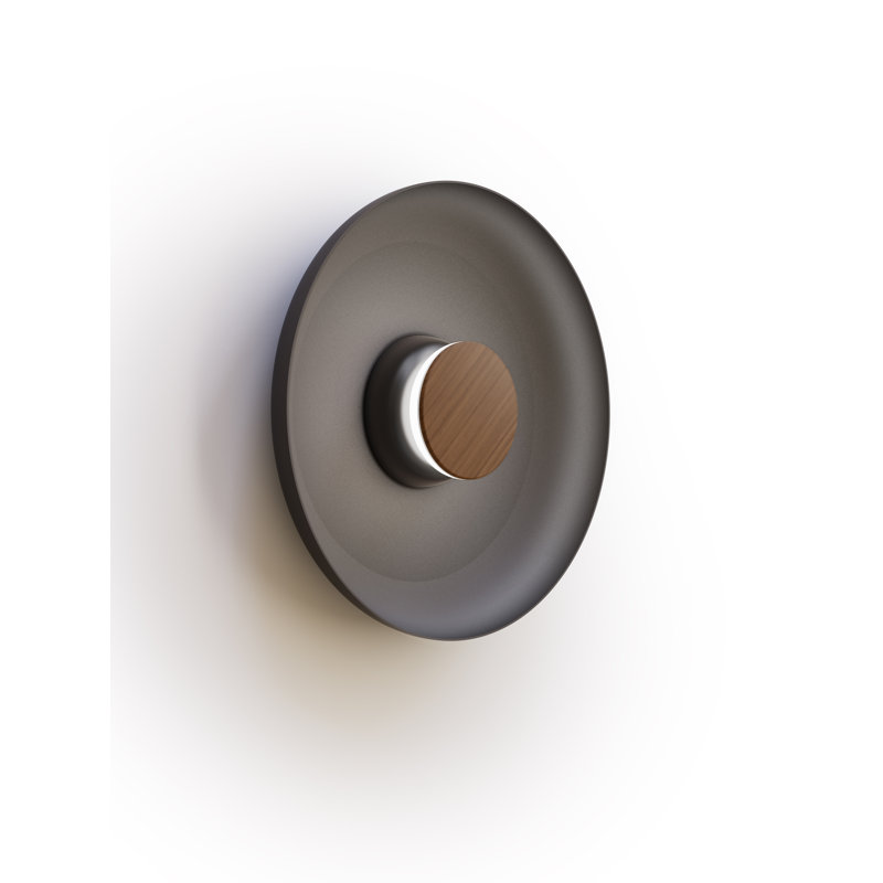 Totem Sconce Metal, 15" H x 15" W x 15" D, Black/Walnut