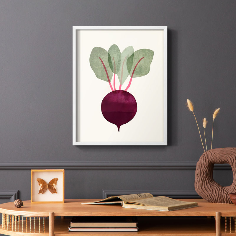 Reproduction encadrée Organic Veg IX - bois massif, Blanc, H 10 po x l 8 po