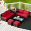 Ensemble de meubles de patio en rotin 8 pièces Ebern Designs-974611908-974611905