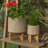 Textured Mesh Outdoor Planters on Stand for Living Room or Patio Display - Modern Ceramic Indoor Flower Pots for Home Decor - Set of 2, Tan-468497826-439273864-468498008
