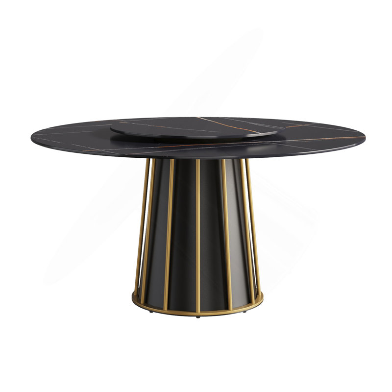 Table de salle à manger Modern, Noir, L 59,05 po x L 59,05 po