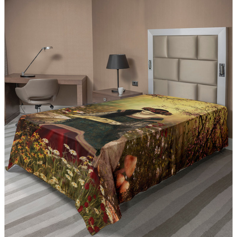 Multicolore Ambesonne, Drap plat pour lit simple