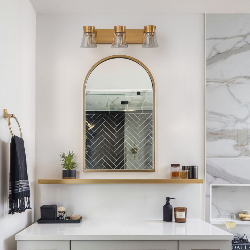 Applique murale 3 lumières en laiton pour salle de bain 3 lumières