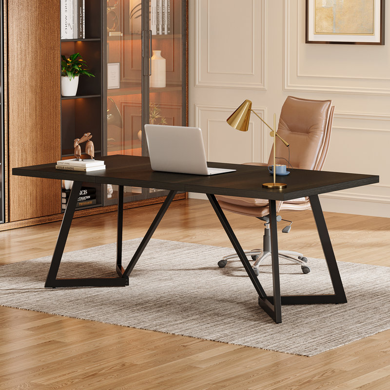 180Cm W Rectangle Executive Desk, Black