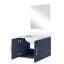 24 po Comptoir de salle de bain bleu marine - comptoir en quartz blanc, miroir 18 po, meuble-lavabo spacieux avec compartiment de rangement X 22 po, quartz, tiroir-1804093344