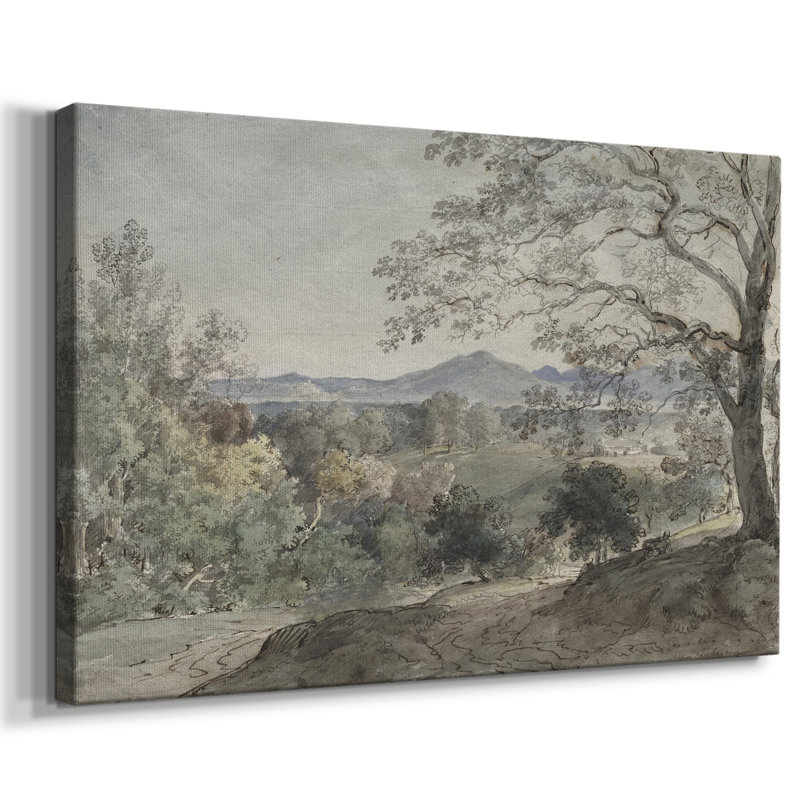 Paysage rétro - CDxxv, H 33 po x l 49 po, Toile tendue