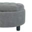 Repose-pieds rond avec rangement de 25 pouces avec plateau, table basse en tissu capitonné moderne avec rangement, repose-pieds rembourré avec plateau amovible pour salon, chambre à coucher, gris clair-868986549