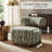  Modern Chenille Accent Chair with Zebra-Stripe, Cylindrical Backrest for Living Room, Green-327614632