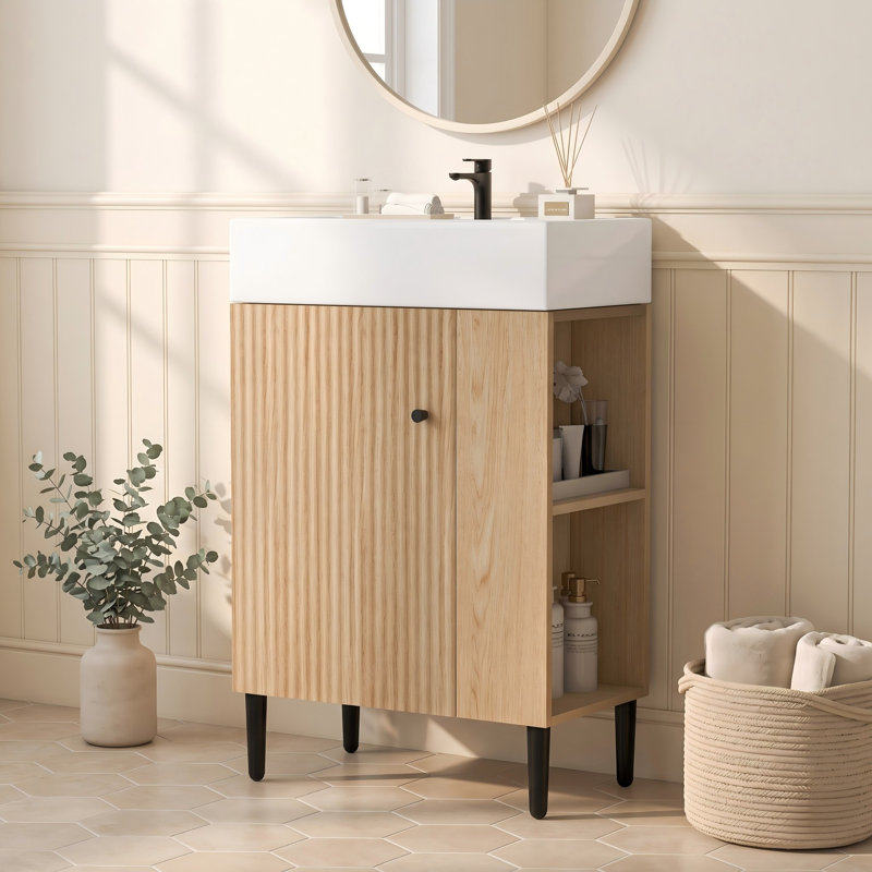 Ensemble de meuble-lavabo simple 21,6 po Nelligan, Wood