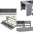 Twin Size Daybed with Trundle, Wood Daybed Frame with Storage Drawers, Side Shelves and Built-in Desk, No Box Spring Required, Multi-Functional Storage Bed-395686777