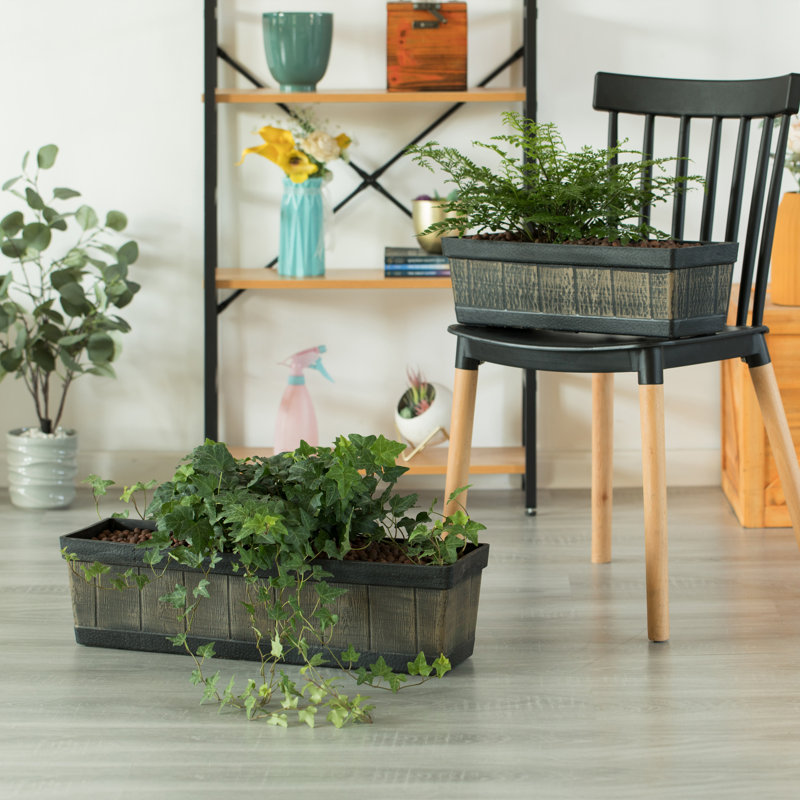 Boîte à fleurs en plastique Sesser, H 5,75 po x l 18,50 po x P 7 po