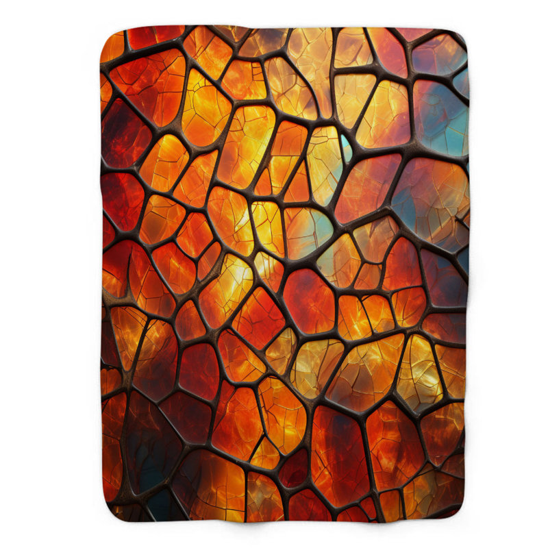 Pierre flamboyante - couverture Sherpa 1 pièce de qualité supérieure 0105, L 60 po x L 80 po