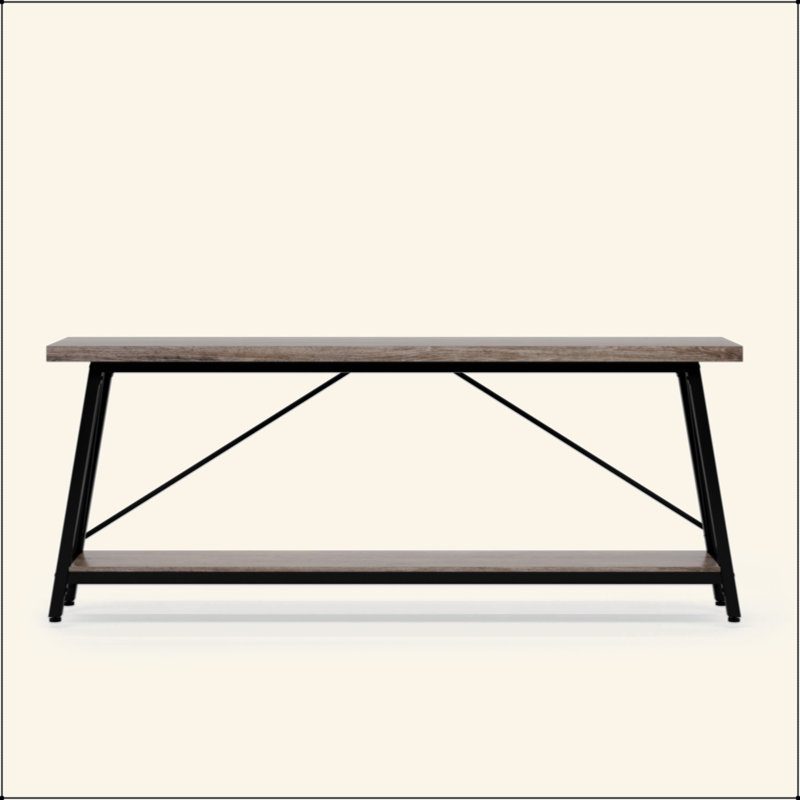 Table de canapé industrielle très longue, Gris