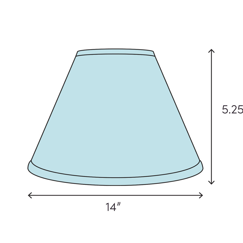 5.25'' H Metal Empire Lamp Shade, Black, 5.25" H x 14" W x 14" D