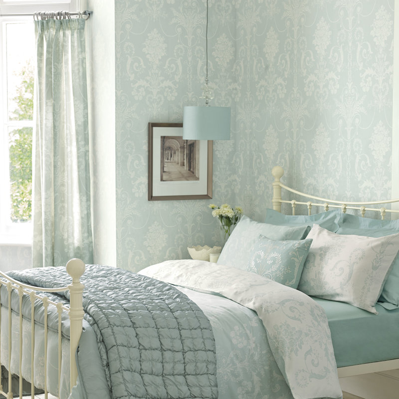 Laura Ashley Josette Wallpaper Roll, Duck Egg