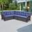 Deb 100.2" Wide Outdoor L-Shaped Patio Set With Cushions-145000312-145000313