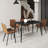 Fairy Nedek 5-Piece Modern Rectangular Dining Table Set With 4 Brown Faux Leather Chairs-113533683