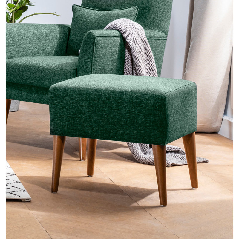 Repose-pieds rectangulaire 19,7 po de large, 100 % lin vert
