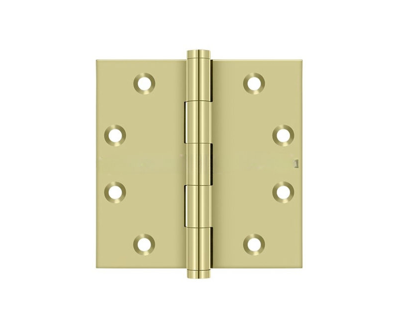 Charnières carrées en laiton non laqué 4 1/2 po x 4 1/2 po Deltana DSB453-UNL, Laiton non laqué