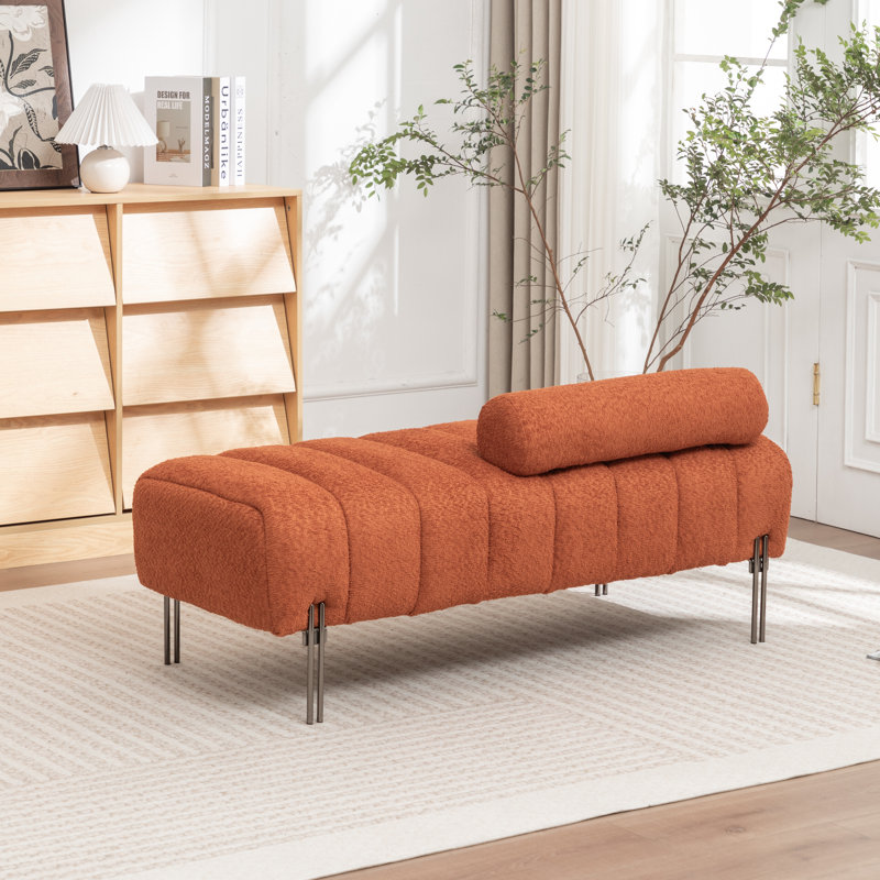 Banc de rembourrage de 52 po Ashyiah, Orange