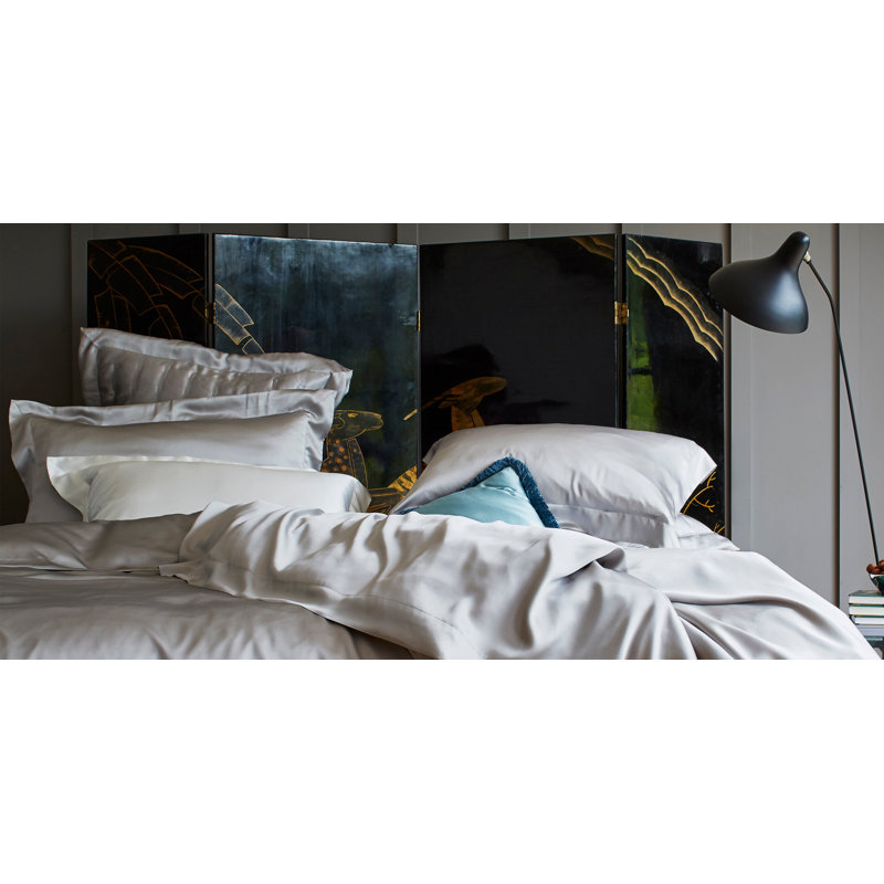 Signature Duvet Cover, W 88"x L 92", Silver Gray