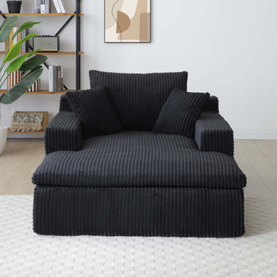 Chaise longue 64 po x 46 po pour canapé-lit rembourré surdimensionné pour l'intérieur, canapé-lit, chaises de lecture, coussins moelleux en fausse fourrure pour canapé de salon