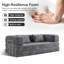 5-in-1 Convertible Folding Sofa Bed, 79" Queen Chenille Boneless Couch with Removable Armrests, No Assembly Loveseat Sleeper Sofa, Modular Futon Couch for Living Room & Bedroom-1733675312