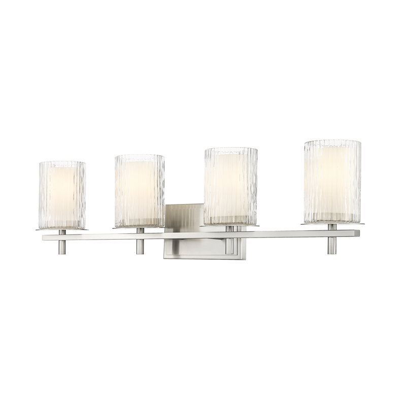 Coiffeuse 4 lumières Reniah en chrome, Nickel brossé
